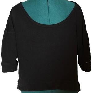 Alo Yoga Black Cropped Terry Sweatshirt Women’s M